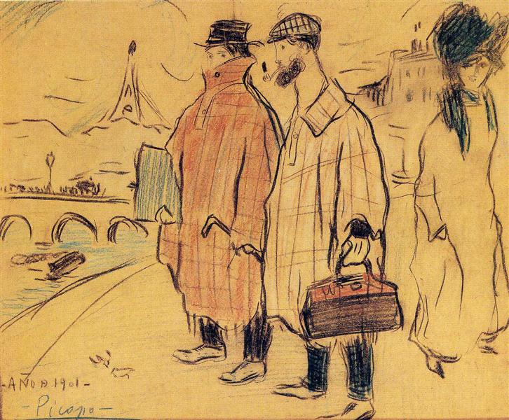 Pablo Picasso And Sebastia Junyer Vidal Arrives To Paris